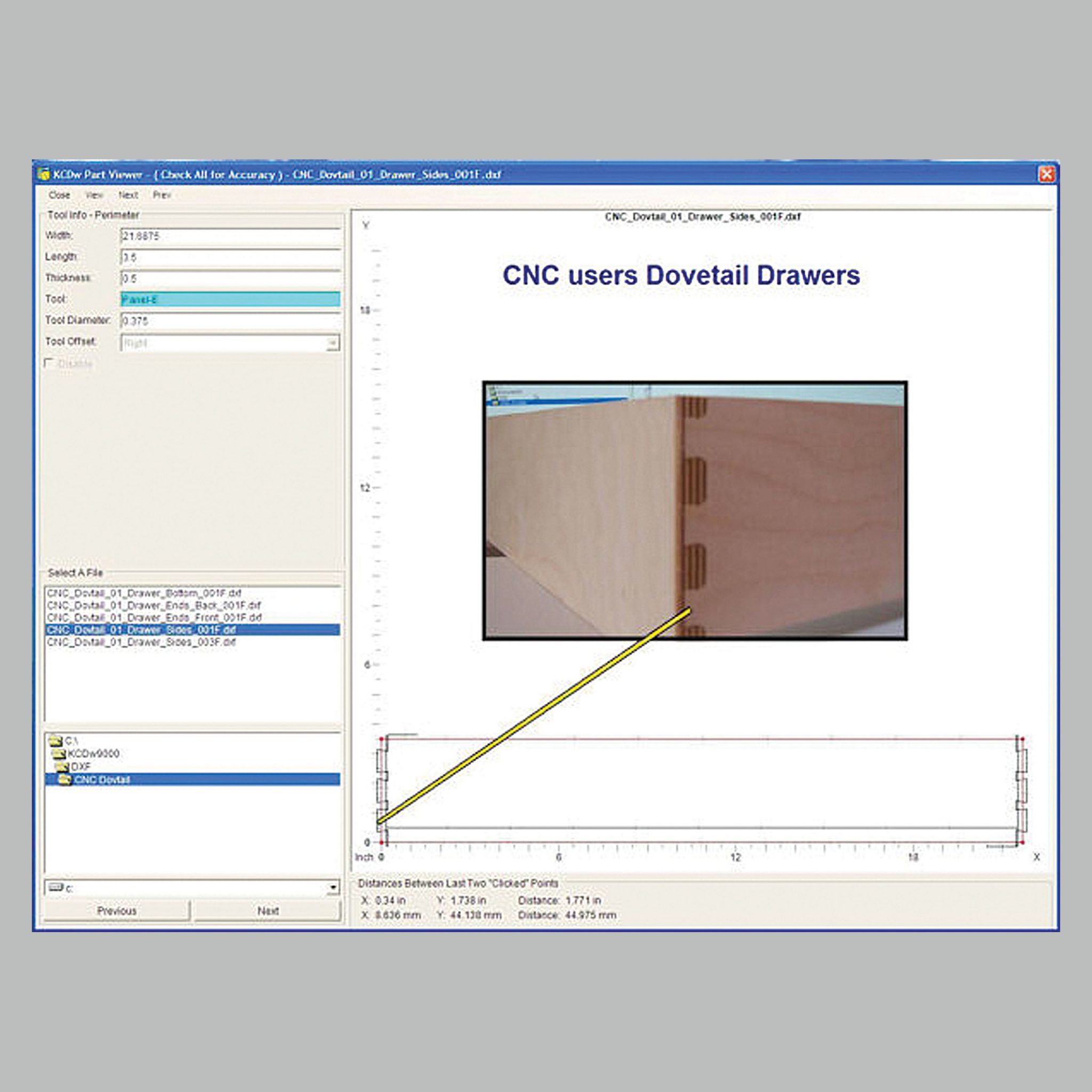 cnc dovetail drawer software