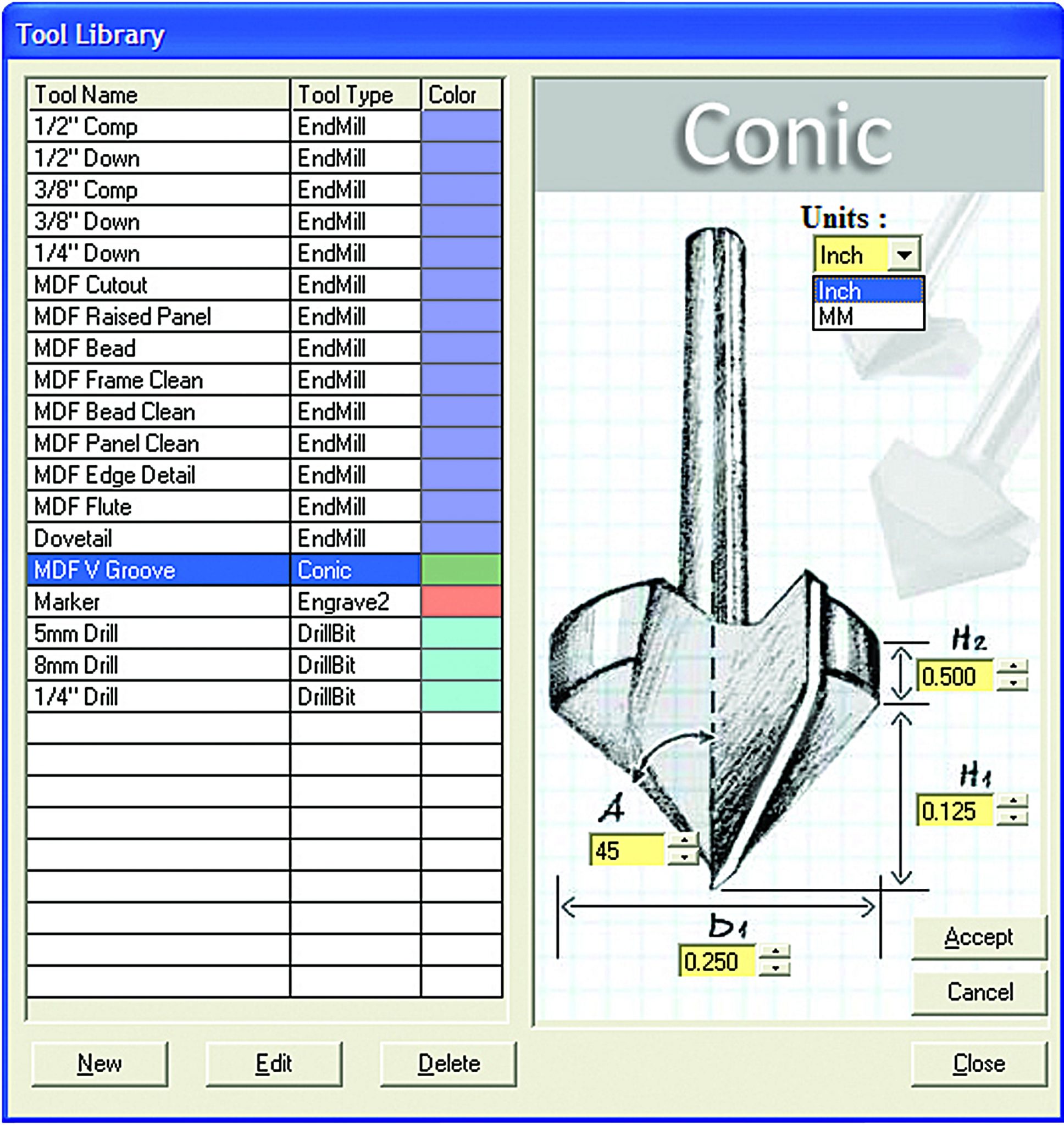 KCD_Tool_Library_Conic_inch_mm
